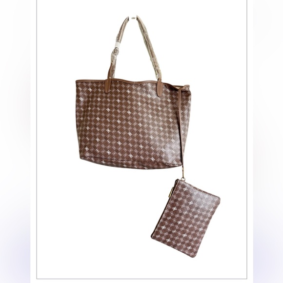 NEW - Sam Edelman Medium Harper Monogram Shopper Tote One Size, TAUPE - Picture 7 of 9